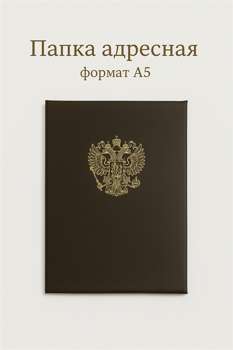 Адресная папка с гербом РФ (А5, черная) ПП-49 - фото 106502